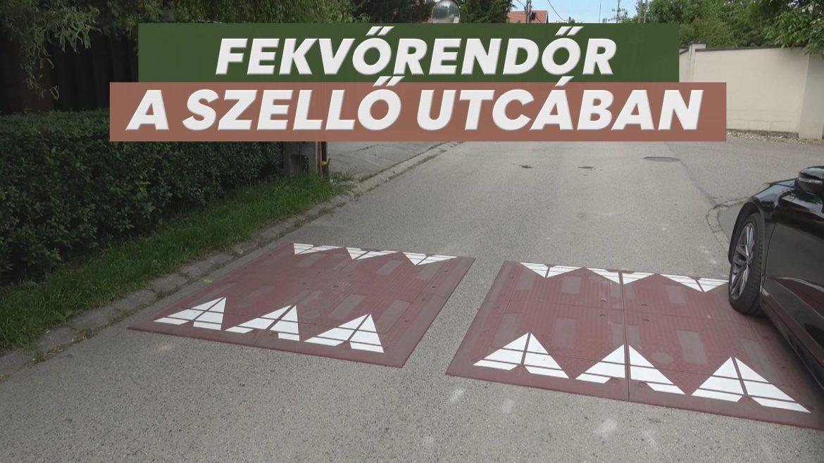 Fekvőrendőr a Szellő utcában