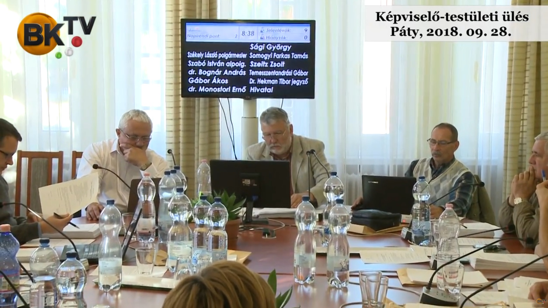 Képviselő-testületi ülés Páty, 2018. 09. 28.